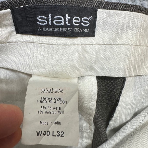 Slates by Dockers Mens 40x32 Pleated Wool Blend Dress Pants grey Casual Office - Picture 4 of 11